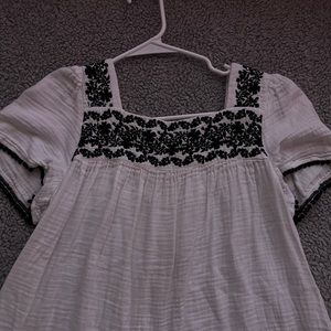 White blouse with black floral design from old navy!